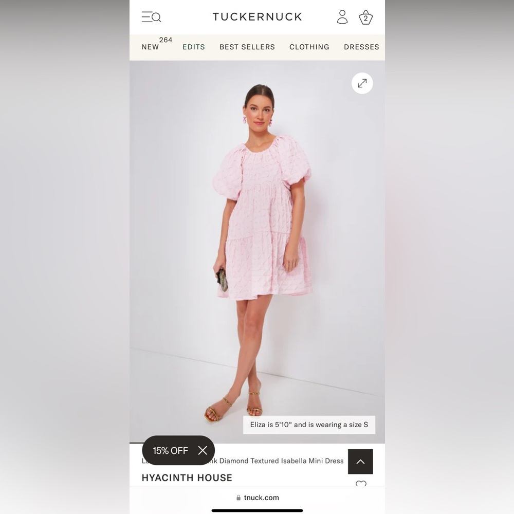 Elegant Pink Puff Sleeve Dress